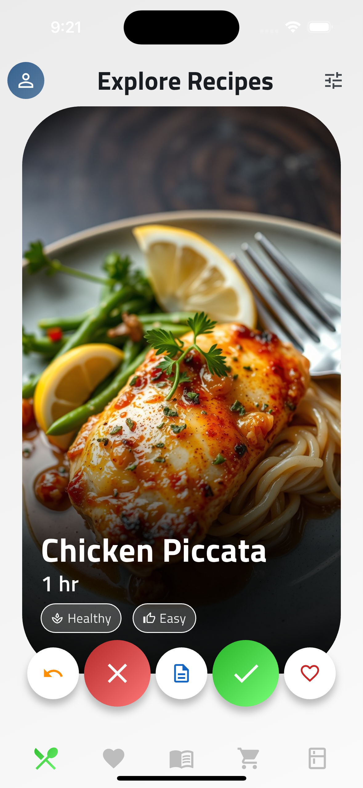 Cloche App — recipe discovery swiper
